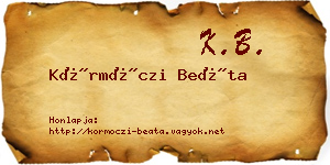 Körmöczi Beáta névjegykártya